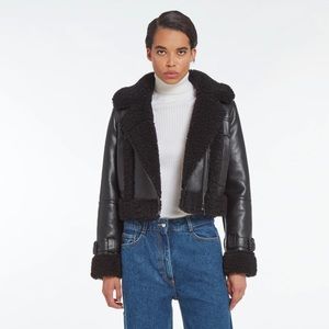 APPARIS | Jay Aviator Jacket in Noir *NWT*